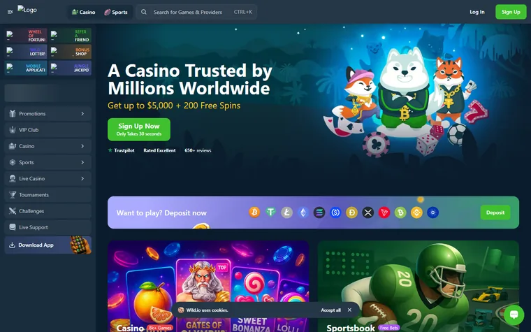 La home di wild.io